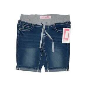 NEW 7 For All Mankind Girls Jersey Waist Rolled Jean Shorts